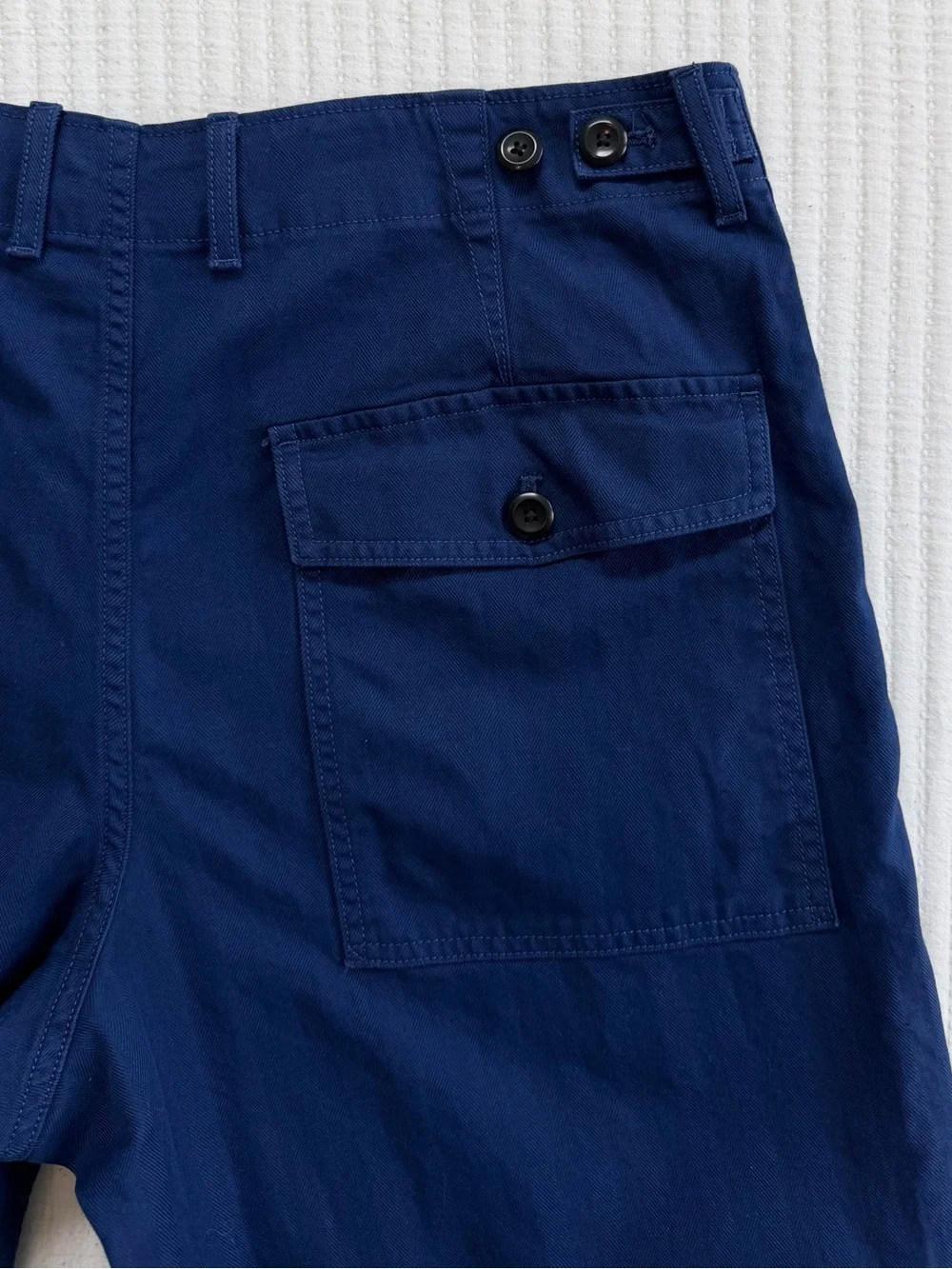 Banana Republic Blue Cotton Linen Blend Patch Pocket Utility Shorts Heritage